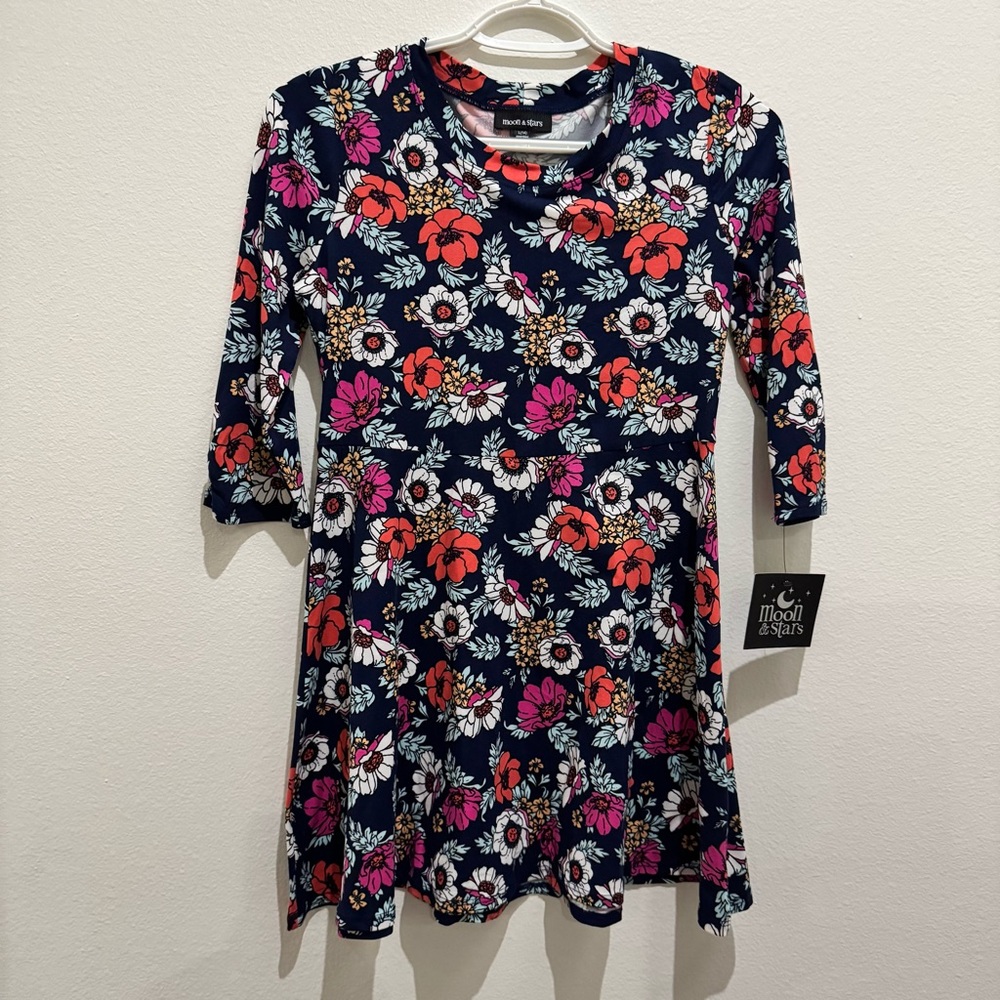 🆕 Moon & Stars Floral Girls Dress